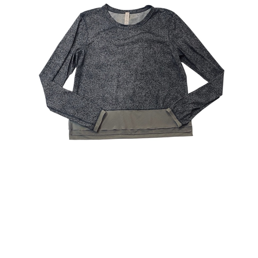 Lululemon Sole Training Long Sleeve Sea Spray Alpine White Dark Chrome Top Sz 4